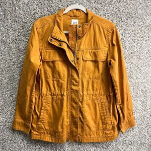 Gap Jacket Women’s Large Mustard Yellow Zip Up Utility